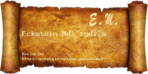 Eckstein Mátyás névjegykártya